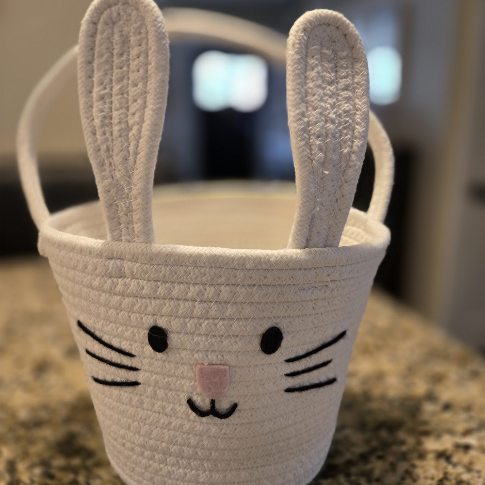 FLASH SALE | White Bunny Ears Kids Basket